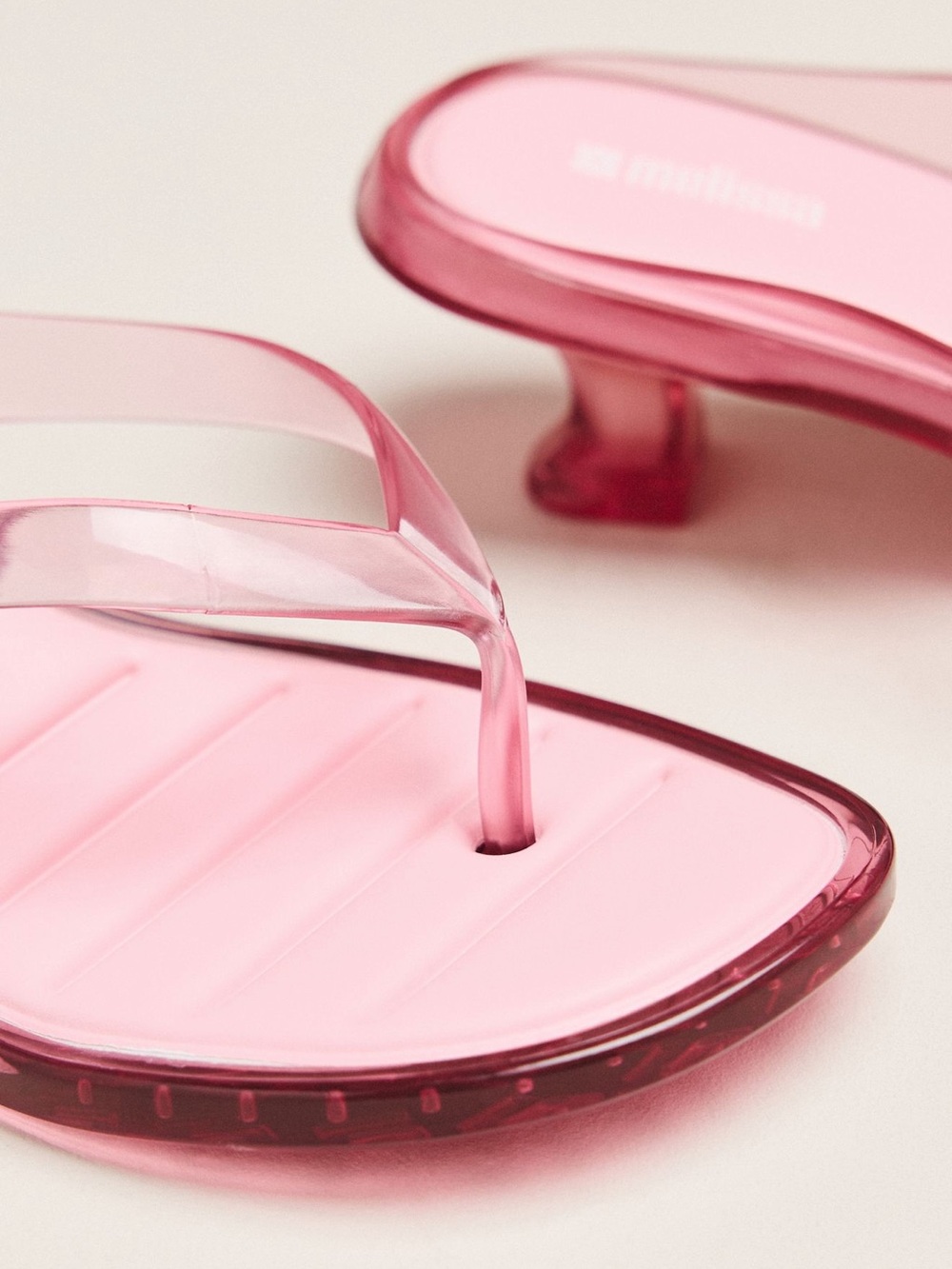 Anthropologie-Melissa Jelly Flip-Flop Kitten Heels(7) - Picture 3 of 3